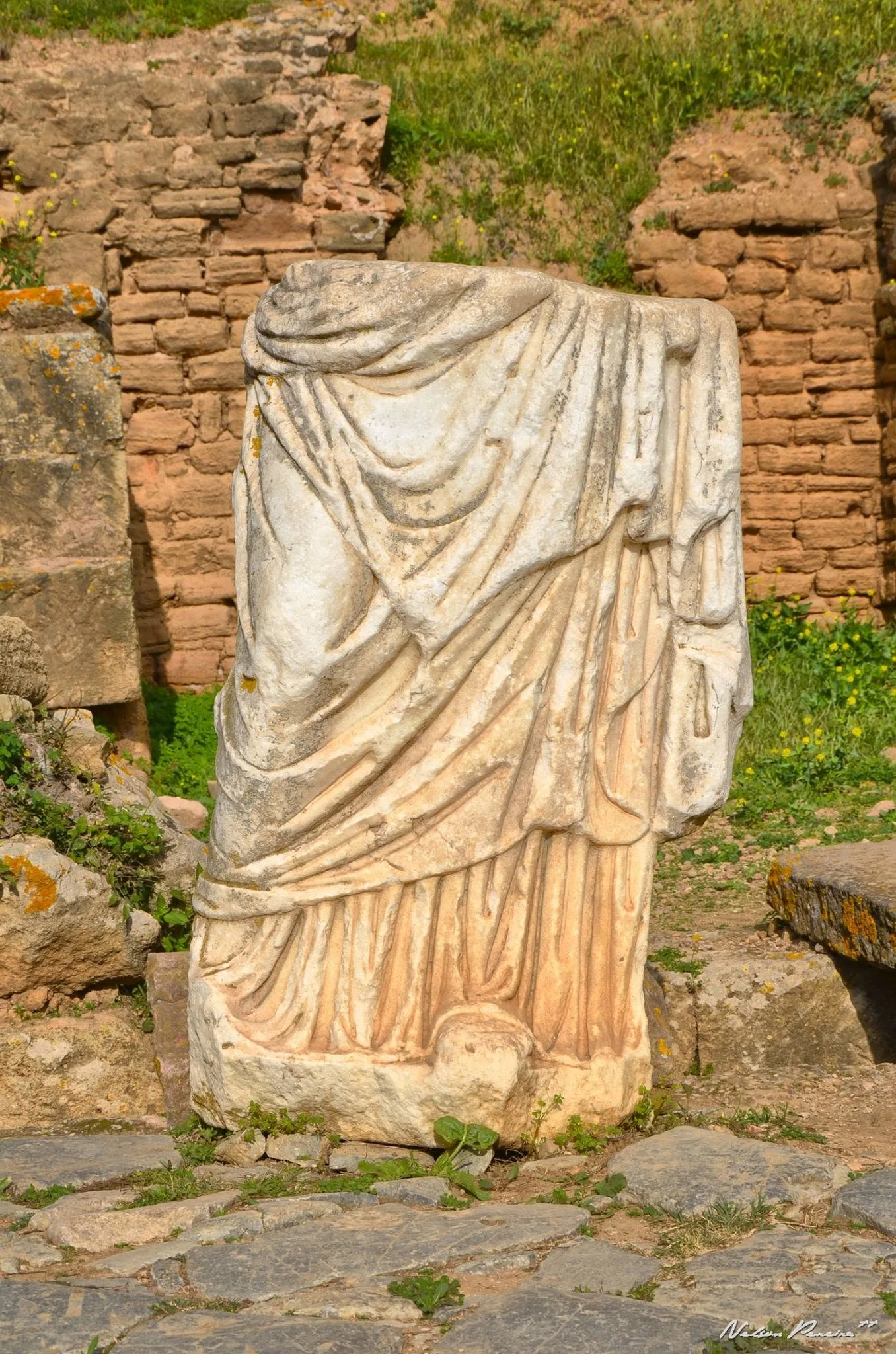 Headless Roman marble statue at Chellah