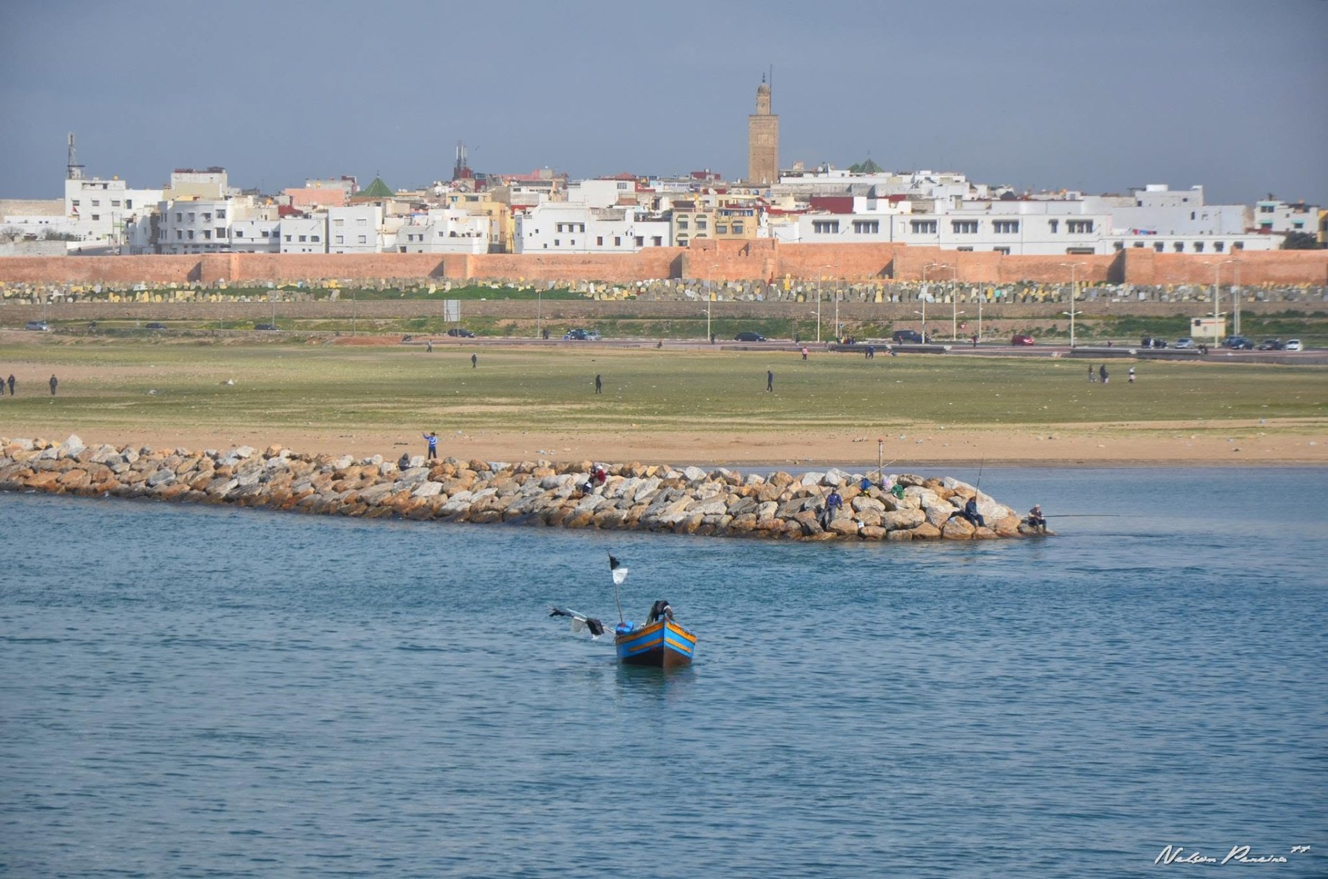 Fishing boat on the Bou Regreg with Salé beyond
