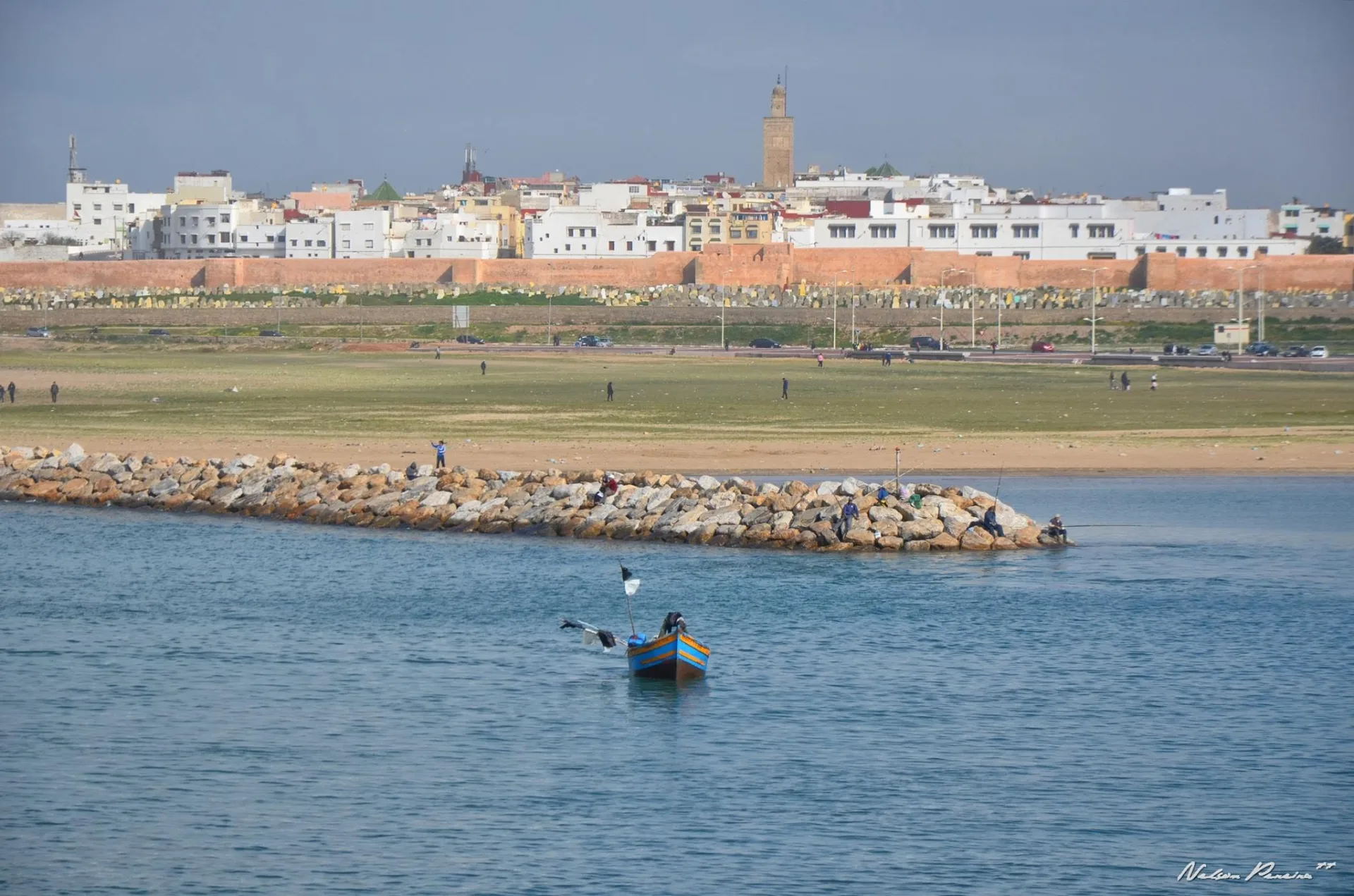 Fishing boat on the Bou Regreg with Salé beyond