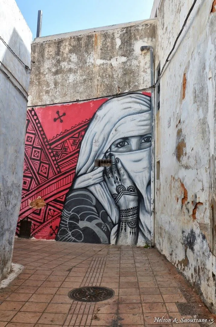 Street mural in the Rabat medina