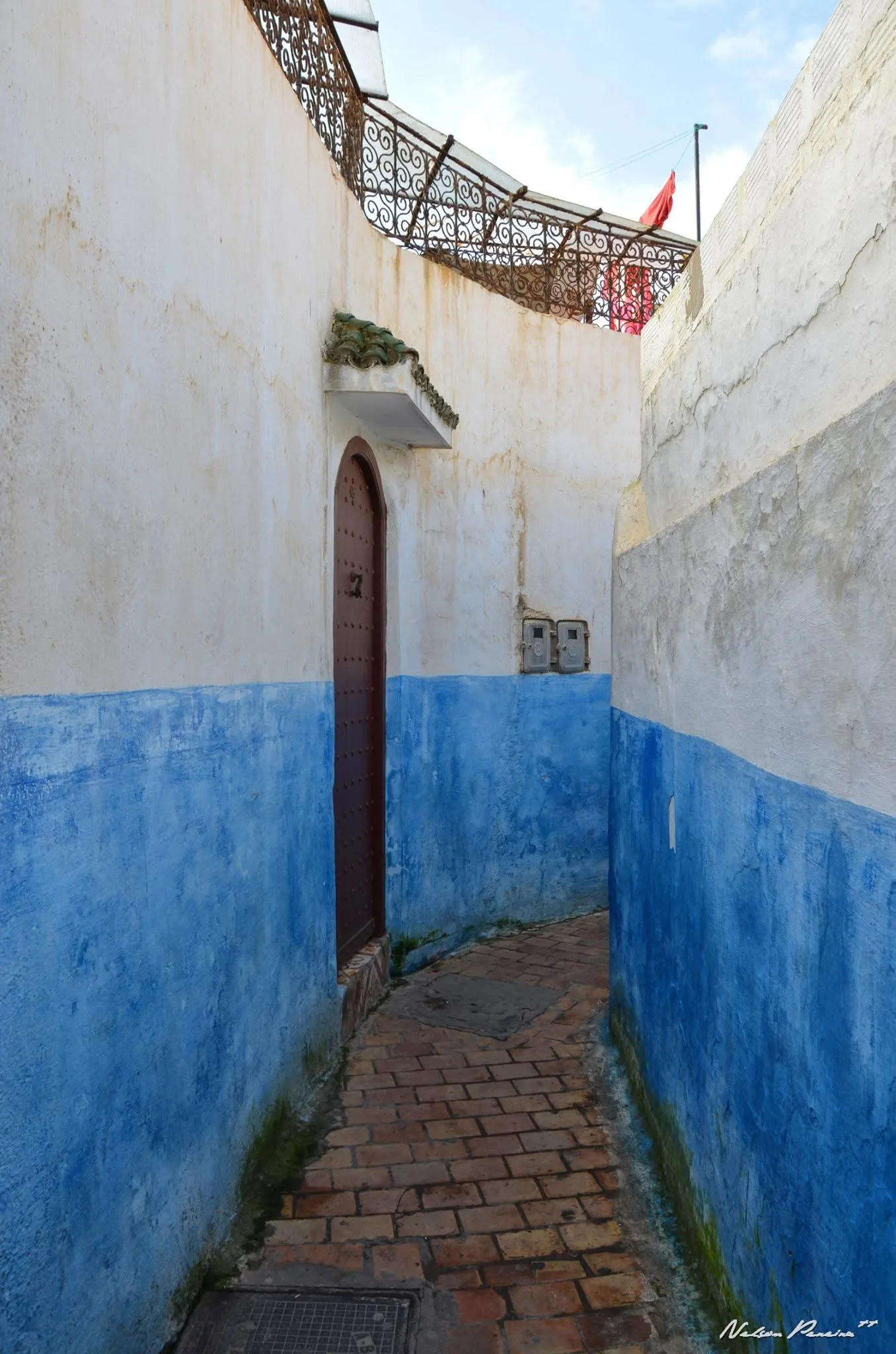 Narrow blue lane in the Kasbah of the Udayas
